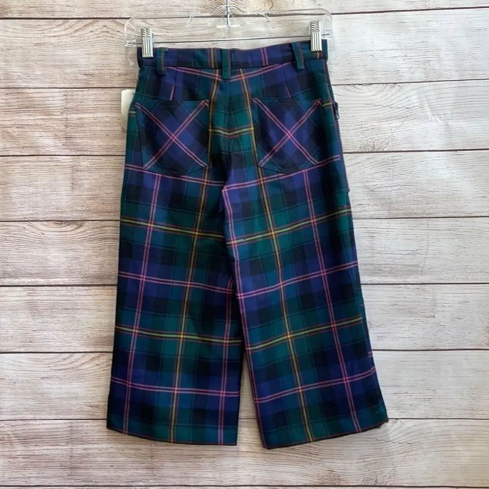 VINTAGE NEW WITH‎ TAGS RALPH LAUREN WIDE LEG PLAID PANTS IN 100% WOOL